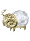 Swarovski Zodiac Aries Crystal Figurine In Gold Tone-aries