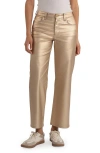 Swat Fame High Waist Coated Ankle Wide Leg Jeans In Gold