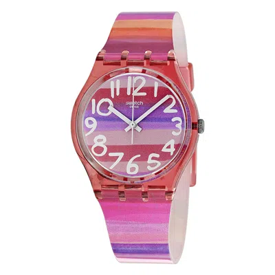 Swatch Astilbe Pink Dial Pink Silicone Unisex Watch Gp140 In Multi
