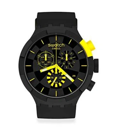 Pre-owned Swatch [] Big Bold Chrono Sb02b403 Black