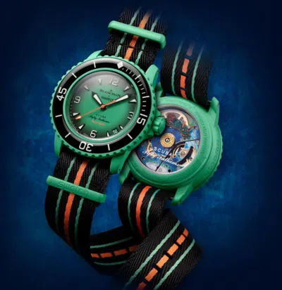 Pre-owned Swatch Blancpain X  Scuba Fifty Fathoms Collection - Brand - Arctic Pacific In Indian Ocean