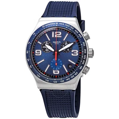 Swatch Blue Grid Chronograph Quartz Blue Dial Men's Watch Yvs454