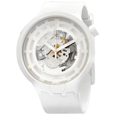 Swatch C-white Quartz Skeleton Dial Men's Watch Sb03w100