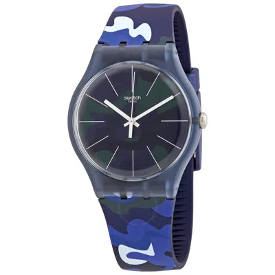 Swatch Camouclouds Quartz Blue Camo Dial Men's Watch Suon140