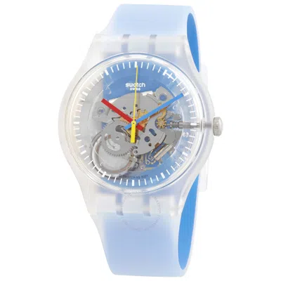 Swatch Clearly Blue Striped Quartz Men's Watch Suok156