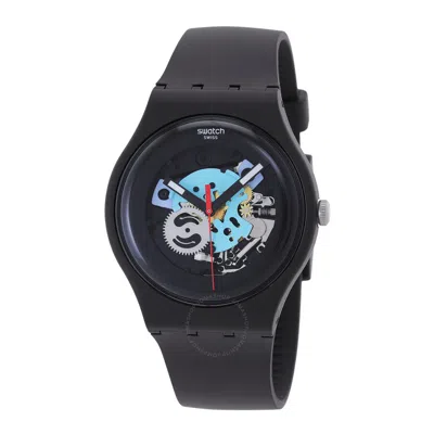 Swatch Core Black Lacquered Quartz Black Dial Men's Watch So29b107