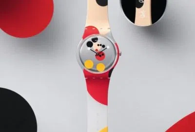 Pre-owned Swatch Damien Hirst Mirror Spot Mickey Swatch X Damien Hirst Mirror Spot Mickey Watch Suoz290s Numbered 19,999 Rare B