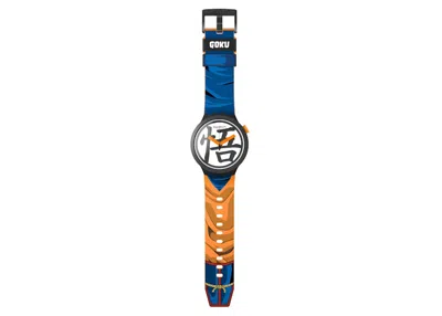 Pre-owned Swatch Dragonball Z Goku Sb01z101 In Plastic