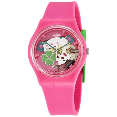 Swatch Flowerfull Pink Silicone Ladies Watch Gp147
