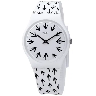 Swatch Frechia White Dial White Silicone Ladies Watch Gw409