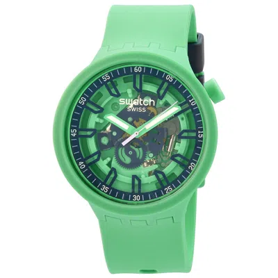 Swatch Fresh Squeeze Quartz Unisex Watch Sb01g101 In Green