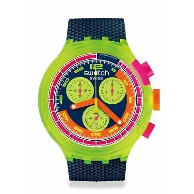 Pre-owned Swatch From Jpn  Sb06j100 Blue Neon To The Max 1991 Grand Prix Unisex Watch Inbox