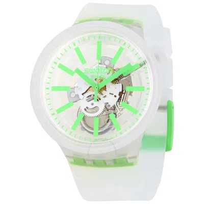 Swatch Green-in-jelly Quartz White Skeleton Dial Watch So27e104
