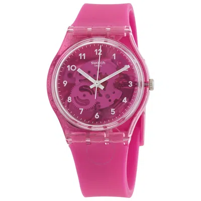 Swatch Gum Flavour Quartz Pink Transparent Dial Unisex Watch Gp166