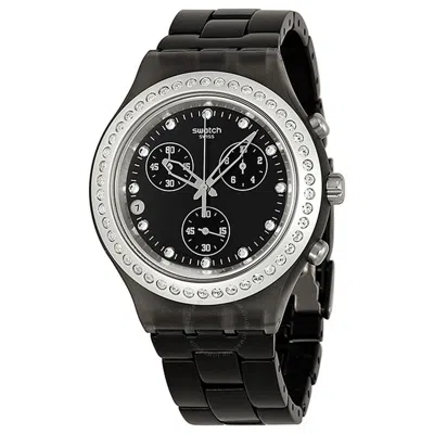 Swatch Irony Diaphane Full Blooded Stoneheart Silver Black Dial Chronograph Unisex Watch Svcm4009ag In Aluminum  / Black / Silver