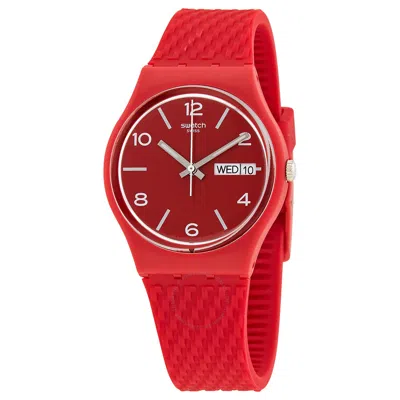 Swatch Lazered Quartz Red Dial Unisex Watch Gr710