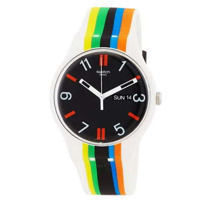 Swatch Ligne De Fuite Quartz Black Dial Men's Watch Suow708 In Multi