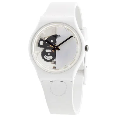 Swatch Live Time White Quartz White Skeleton Dial Ladies Watch So31w101
