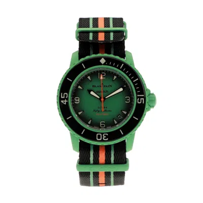 Pre-owned Swatch Men's Blancpain X  Scuba Fifty Fathoms Indian Ocean So35i100 In Bioceramic