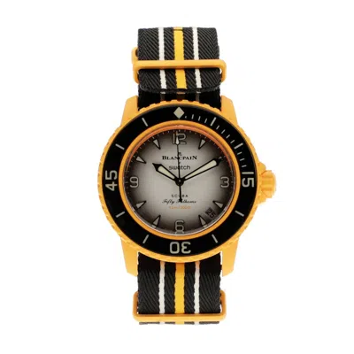 Pre-owned Swatch Men's Blancpain X  Scuba Fifty Fathoms Pacific Ocean So35p100 In Bioceramic