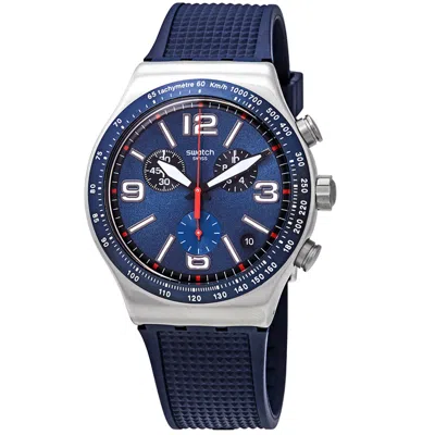 Swatch Men's Blue Grid Blue Dial Watch
