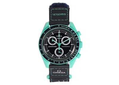 Pre-owned Swatch Men's  X Omega Moon Mission On Earth Polar Lights So33l103 In Bioceramic