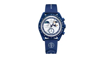 Pre-owned Swatch Men's  X Omega Moon Mission To Earthphase Snoopy So33n701l In Bioceramic