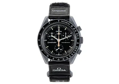 Pre-owned Swatch Men's  X Omega Moon Mission To Moon Gold Barley Grain Pattern So33m102109 In Bioceramic