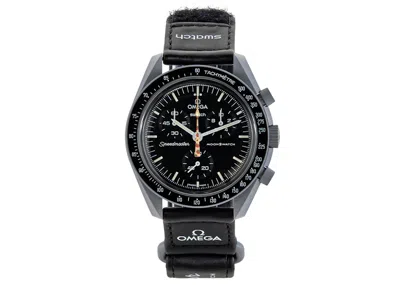 Pre-owned Swatch Men's  X Omega Moon Mission To Moonshine Gold Strawberry So33m102107 In Bioceramic