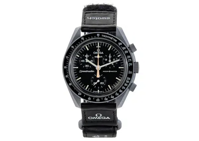 Pre-owned Swatch Men's  X Omega Moon Mission To Moonshine Snowflake Pattern So33m102112 In Bioceramic