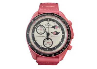 Pre-owned Swatch Men's  X Omega Moon Mission To The Pink Moon So33p700 In Bioceramic