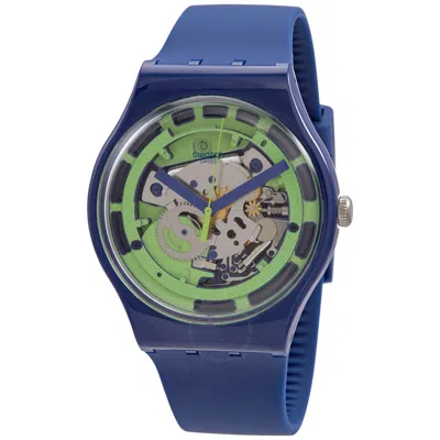 Swatch Monthly Drops Green Anatomy Quartz Men's Watch Suon147 In Blue