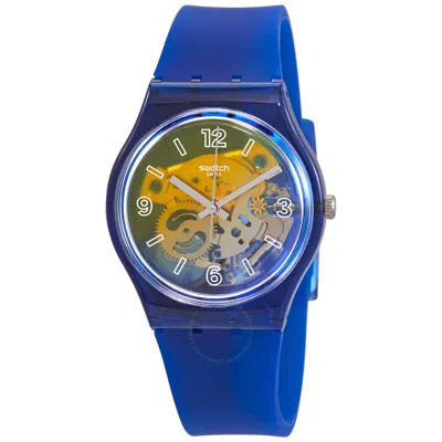 Swatch Monthly Drops Quartz Transparent Dial Unisex Watch Gn278 In Blue