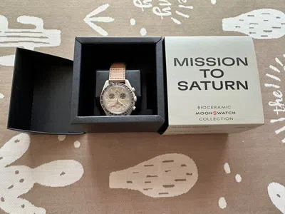 Pre-owned Swatch Omega  Bioceramic Moon Mission To Saturn So33t100