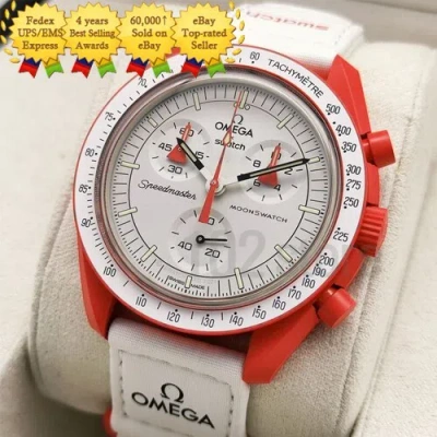 Pre-owned Swatch Omega X  Bioceramic Moon Mission To Mars - So33r100