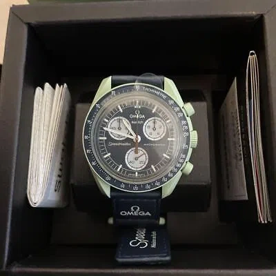 Pre-owned Swatch Omega X  Moon Mission On Earth Black