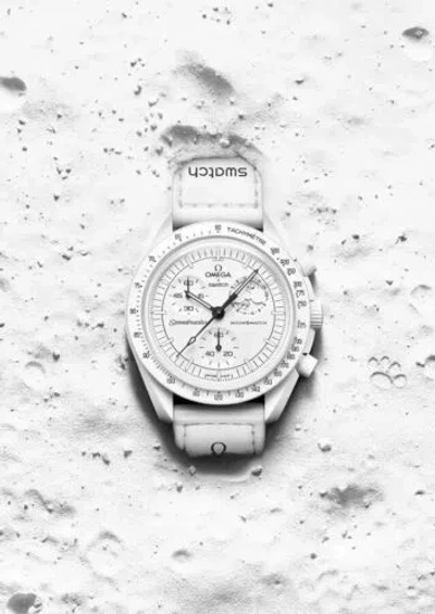 Pre-owned Swatch ^omega X  Moon Mission To The Moonphase （(white Snoopy)）+fast Ship✈️