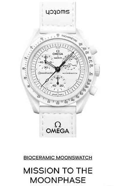Pre-owned Swatch Omega X  Snoopy Moon Mission To The Moonphase