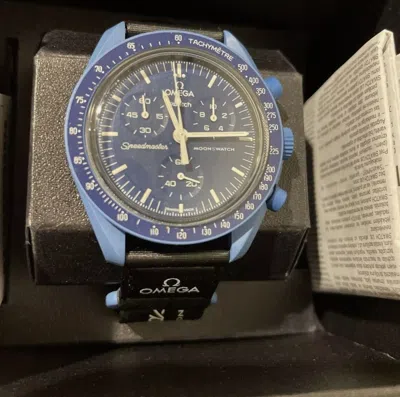 Pre-owned Swatch Omega X Swtach Moon Mission To Neptune Men's Ceramic Watch Brand