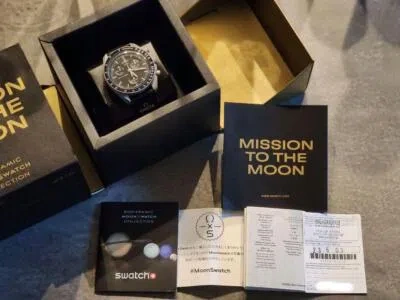 Pre-owned Swatch Omega× Mission To Moonshine Gold Moon So33m102-106 4 Flower Moon