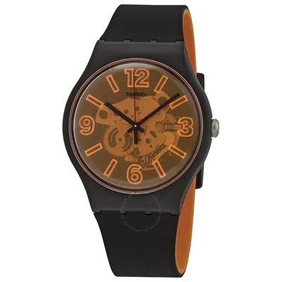 Swatch Orangeboost Semi-transparent Dial Unisex Watch Suob164 In Black