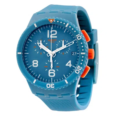 Swatch Patmos Chronograph Blue Dial Blue Silicone Unisex Watch Susn406