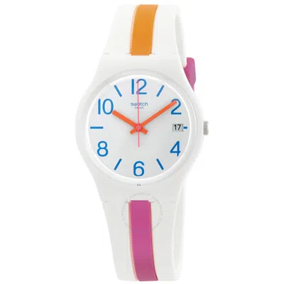 Swatch Pinkline Quartz White Dial Unisex Watch Gw408