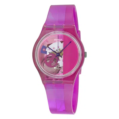 Swatch Pinkorama Pink Skeleton Dial Two-tone Pink Silicone Unisex Watch Gp145