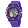 SWATCH SWATCH PURPLE LACQUERED SILICONE UNISEX WATCH SUOV100