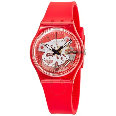 Swatch Rosso Bianco Quartz Men's Watch Gr178 In Red
