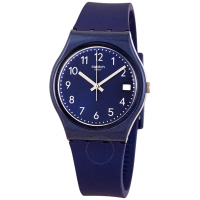 Swatch Silver In Blue Quartz Ladies Watch Gn416 In Blue/silver Tone