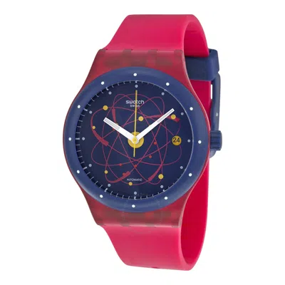 Swatch Sisitem Pink Automatic Navy Blue Dial Pink Silicone Unisex Watch Sutr401