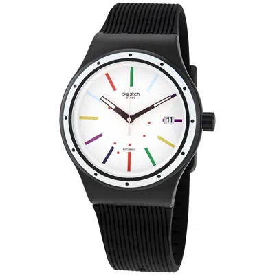 Swatch Sistem Col-ora Automatic White Dial Unisex Watch Sutb408 In Black
