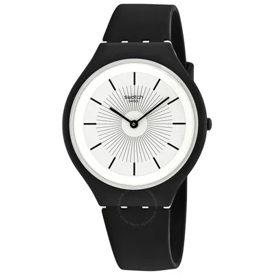 Swatch Skinnoir White Dial Unisex Watch Svub100 In Black